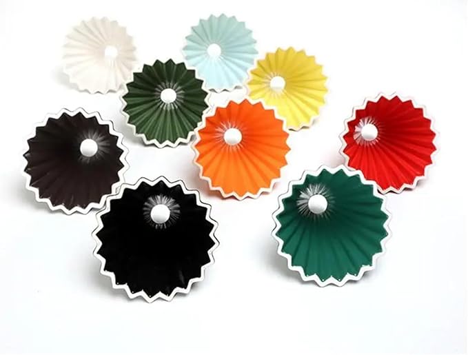 Ceramic Coffee Dripper Pour Over Maker Handmade Origami Filter Cup Flower Shape Funnel Drip Cafe Cake Home(Color 01)