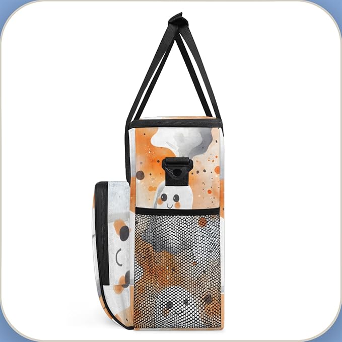 Watercolor Spooky Ghost Coffee Maker Carrying Bag Travel Storage Bag Compatible with K-Mini or K-Mini Plus Single Serve Coffee Brewer Carrying Case with Multiple Pockets &amp Shoulder Strap