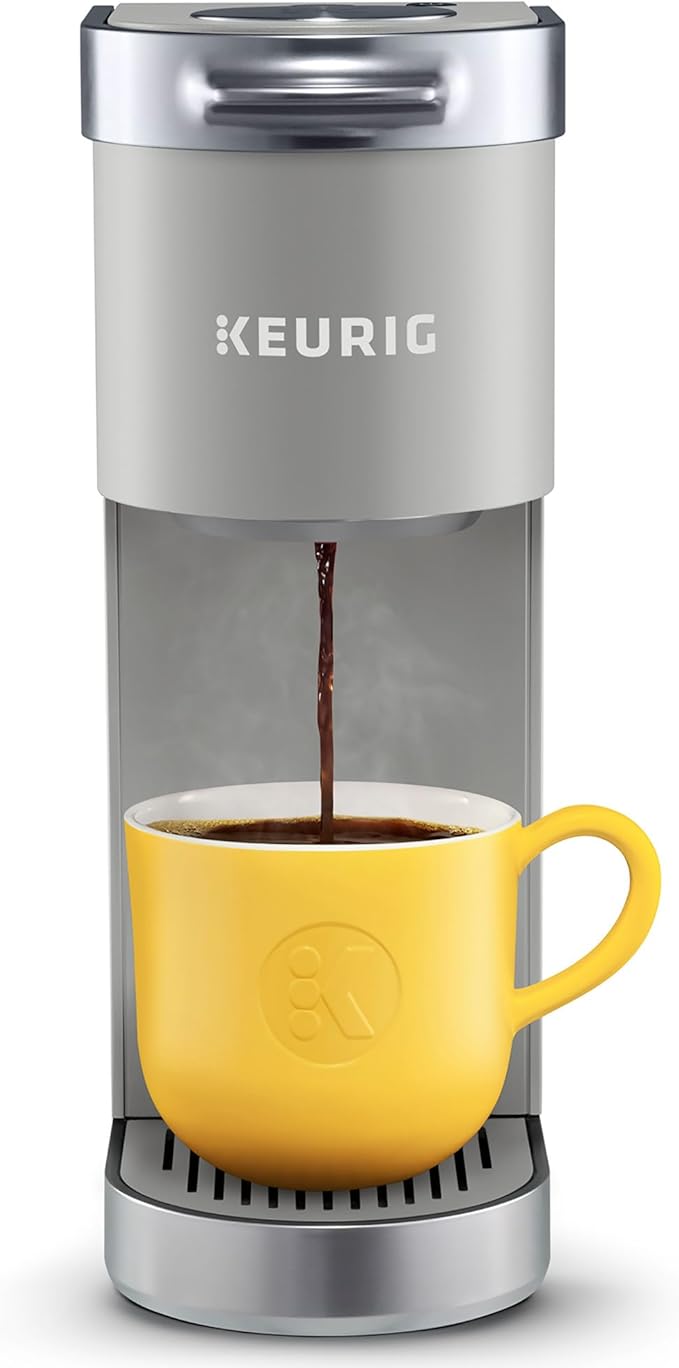 Keurig K-Mini Plus Single Serve K-Cup Pod Coffee Maker with 6 to 12oz Brew Size Stores up to 9 K-Cup Pods Travel Mug Friendly Studio Gray