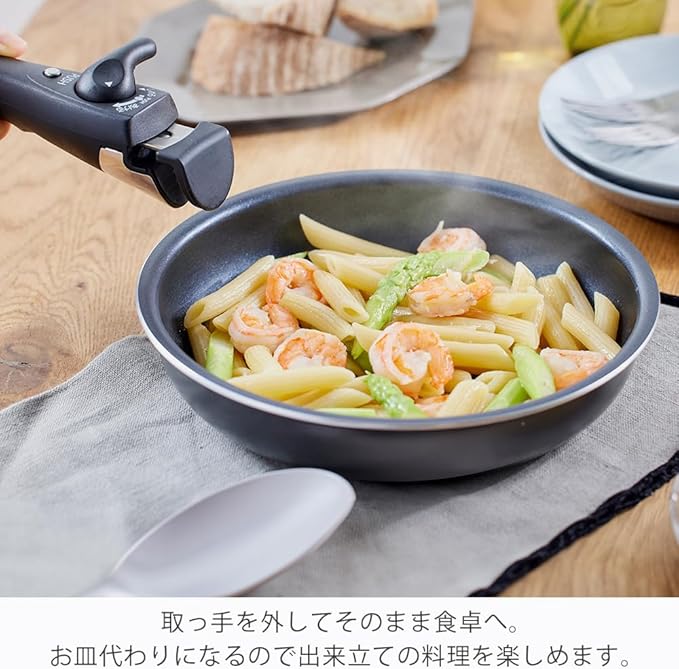 Iris Ohyama ATF-SEI5 Frying Pan Set Compatible with IH &amp Gas Fire 5 Pieces 1 Person Set Diamond Coated Diamond Coated Pan Silver Removable Handle Lightweight Non-Stick Easy Care