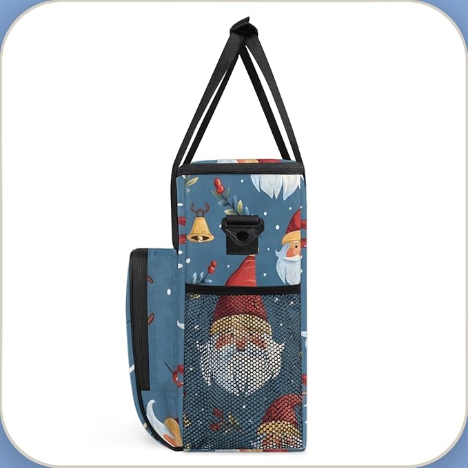 Abstract Santa Claus Coffee Maker Carrying Bag Graffiti Santa Claus Travel Storage Bag Compatible with K-Mini or K-Mini Plus Single Serve Coffee Brewer Carrying Case with Pockets &amp Shoulder Stra