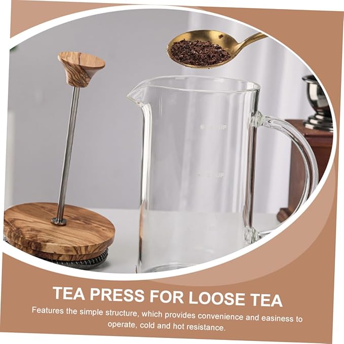 High Borosilicate Glass Coffee Press Pot with Lid Practical and Convenient Coffee Maker for Home Office Restaurant Use