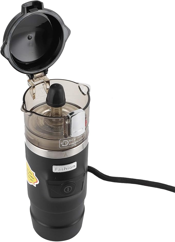Portable Car Coffeemaker 12V Electric Coffee Machine with Cigarette Lighter Power Supply Automatic Temperature Control Spill Proof Design Durable Nylon and Stainless Steel