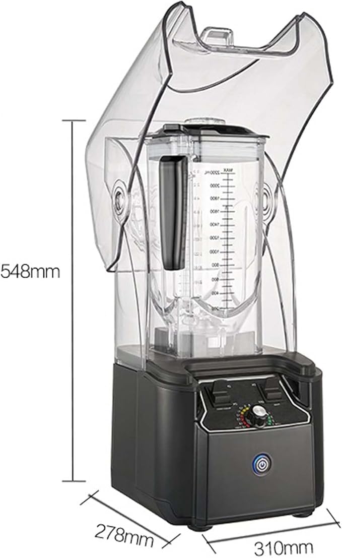 Commercial Professional Blender Juice Smoothie Machine W/Shielded Silent Housing 2200W Electric Food Processor Black