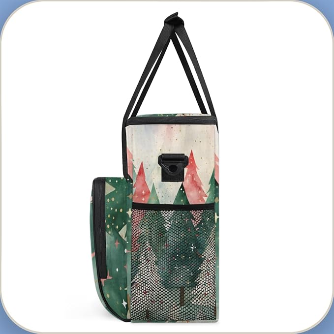 Xmas Tree Coffee Maker Carrying Bag Cute Tree Portable Travel Storage Tote Bag Compatible with K-Mini or K-Mini Plus Single Serve Coffee Brewer Carrying Case with Multiple Pockets &amp Shoulder Str