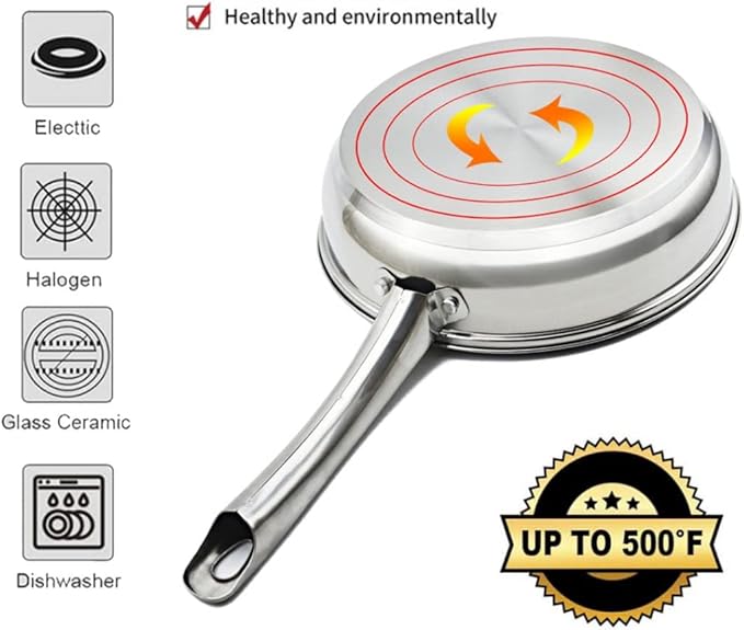 Cookware Set Stainless Steel Pots and Pans Set Cooking Ware with Stockpot Saucepan Saute Fry Pan with Lids Kitchenware Set