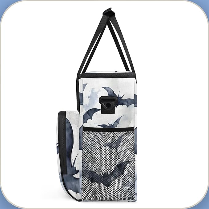 Gothic Bat Coffee Maker Carrying Bag Oil Painting Bat Travel Storage Bag Compatible with K-Mini or K-Mini Plus Single Serve Coffee Brewer Carrying Case with Multiple Pockets &amp Shoulder Strap