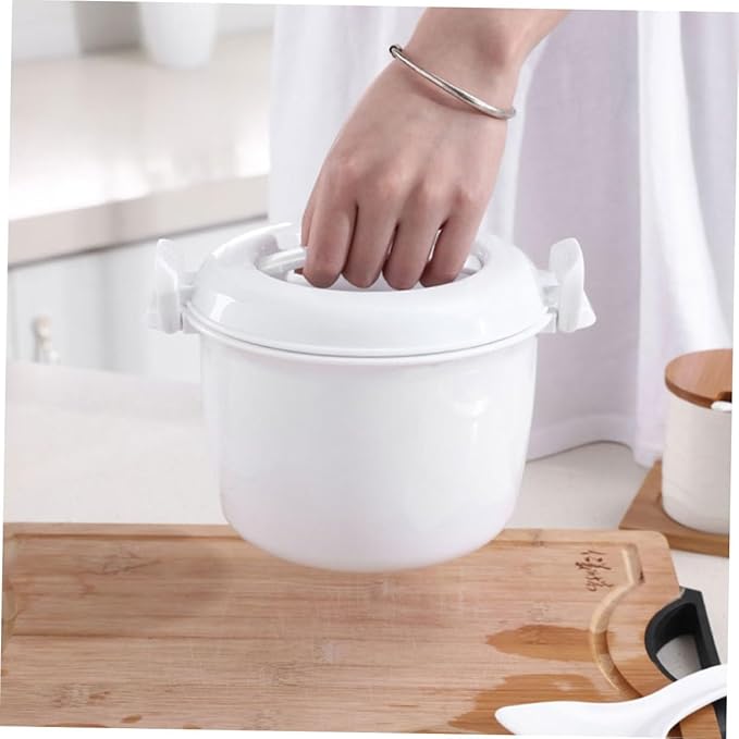 Zerodeko 2pcs Insulated Rice Cooker Microwave Rice Cooker Steamer Large Capacity Portable Home Office Supply