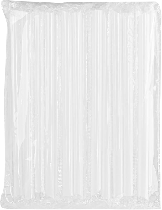 Karat 9 Boba Straws(10mm Diameter) Poly-Wrapped Assorted Solid Colors (White)
