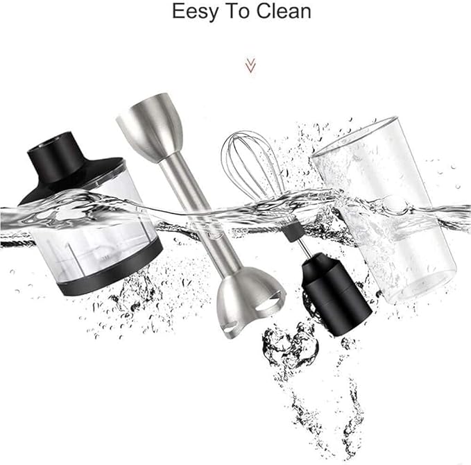 5-in-1 Immersion Blender Hand Blender 800W 2-Speed Powerful Stainless Steel Stick Blender with Milk FrotherEgg Whisk Chopper and with Lid