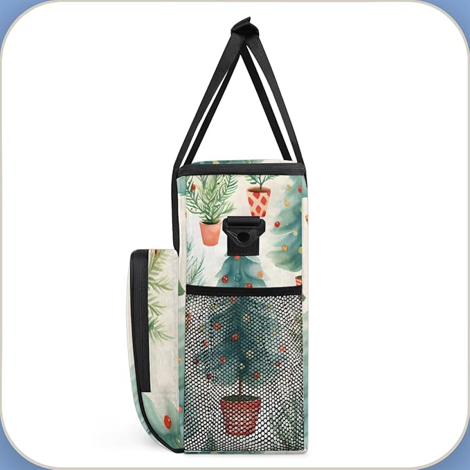 Christmas Tree Coffee Maker Carrying Bag Graffiti Tree Travel Storage Bag Compatible with K-Mini or K-Mini Plus Single Serve Coffee Brewer Carrying Case with Multiple Pockets &amp Shoulder Strap