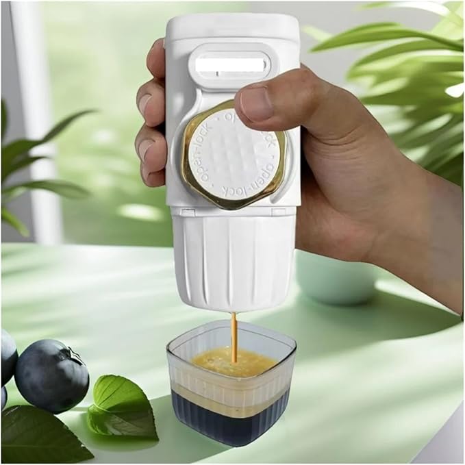 Portable Espresso Maker - 2 in 1 Manual Travel Coffee Machine for Camping Picnics and Hiking(C)