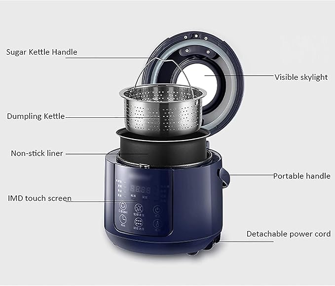 Low-Sugar Rice Cooker Household Multifunctional Low-Sugar Rice Cooker Separated Rice Soup Non-Stick Inner Liner for 1-2 People