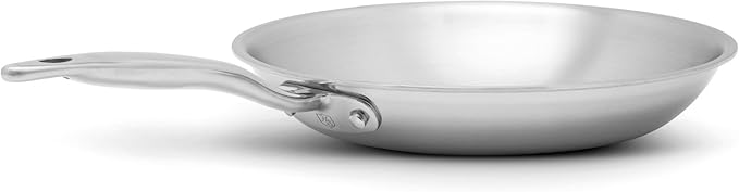 Heritage Steel 10.5 Inch Fry Pan | Made In USA | Titanium Series | 316Ti Skillet with Stay Cool Handle | Fully Clad Stainless Steel Pan with 5-Ply Construction | Induction Ready &amp Non Toxic