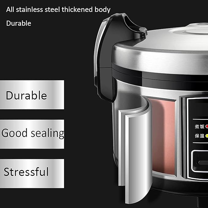 Household Electric Rice Cooker Commercial Double Liner Rice Cooker Automatic Insulation For Hotels Restaurants Canteens Schools For 10-50 People(15L)