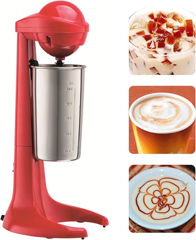 Milkshake Maker Machine Electric Milkshake Blender Maker Commercial Stainless Steel Milk Shaking Machine Single Head Milk Shaker Electric Drink Mixer for Home Bars Milkshakes Coffee(Style 9 Red)