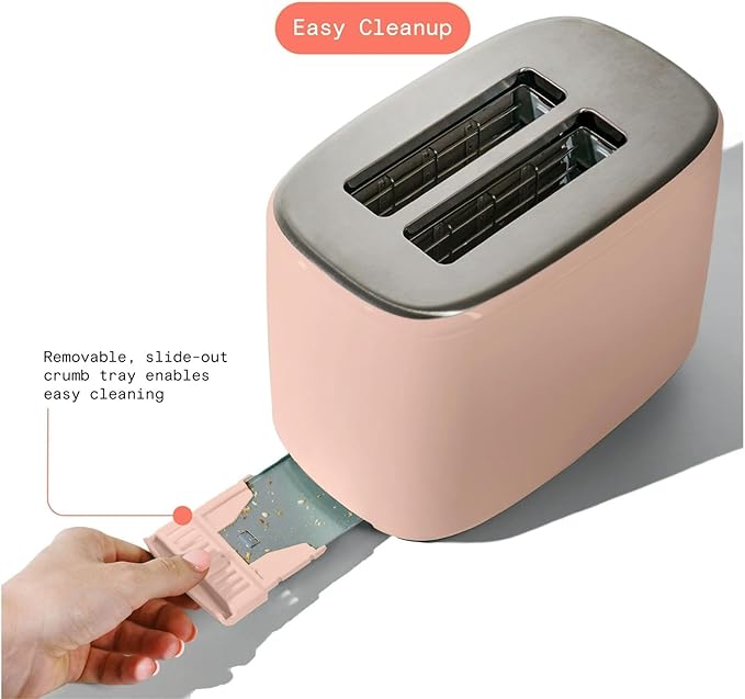 Smart Kitchen Toaster with Touch Interface and Preset Modes Advanced Two-Slice Toaster with Wide Slots and 7 Browning Levels (Rose)