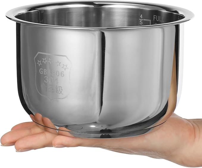 Rice Cooker Liner Replacement 2L Electric Cooker Inner Pot Cooker Accessories Inner Rice Cooking Pot Parts Stainless Steel Instant Inner Cooking Supplies