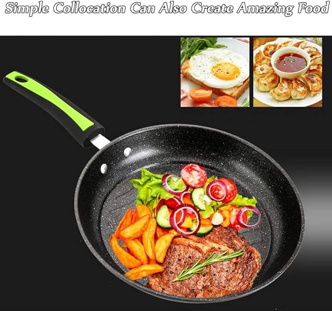Cookware Set Pots and Pans Set 3Pcs Cookware Set Soup Pot with Lid Wok Frying Pan Medical Stone Wrought Iron Non-Stick Cooking Pot Set Kitchen Cooking Pot Set Cooking Pan Set