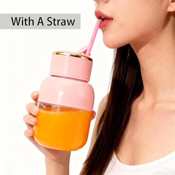 Portable Blender 800ml Personal Blenders for Shakes and Smoothies USB Rechargeable Juice Blender With 6 Blades Mini Blender Fresh Juicer Cup for Sports Travel Gym(Pink)