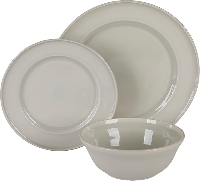 Martha Stewart Portillo 12 Piece Reactive Stoneware Dinnerware Set - Sharkey Gray