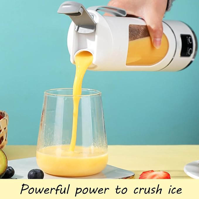 Electric Juicer Cup Display Fruit Mixing Machine 12 Inches Personal Blender with Rechargeable Battery Portable Shakes Maker with Safety Lock Kitchen Gym Travel Dormitory Apartment Organizer