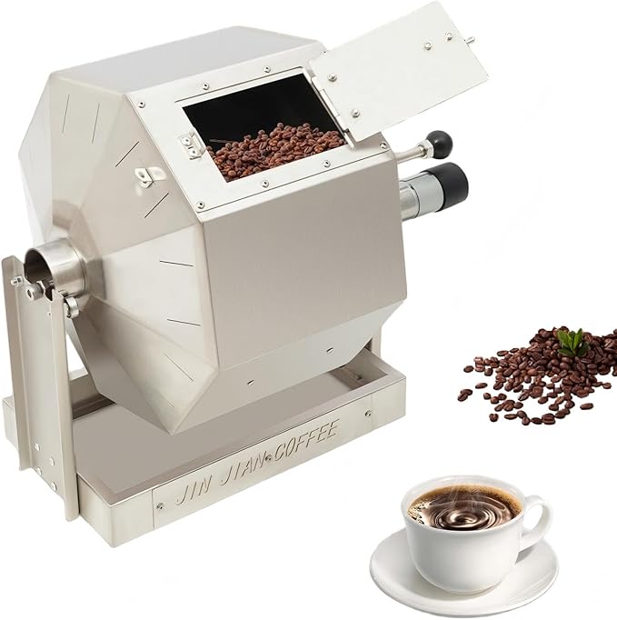 Gas Coffee Bean Roaster 14.5L/3.83gal Coffee Bean Baker Peanut Roaster with Speed Controller Gas Burner Drum Type Stainless Steel for Home &amp and Commercial Use