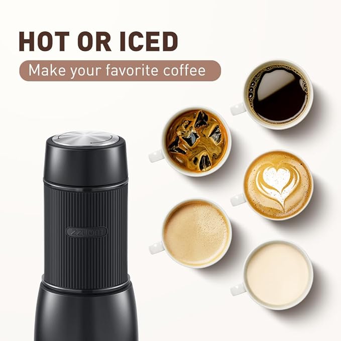 Portable Espresso Maker 18 Bar Travel Coffee Maker Hand Pressure Capsules Ground Coffee Extraction Drip Coffee Brewing Making Machine for Kitchen TravelCampingHiking