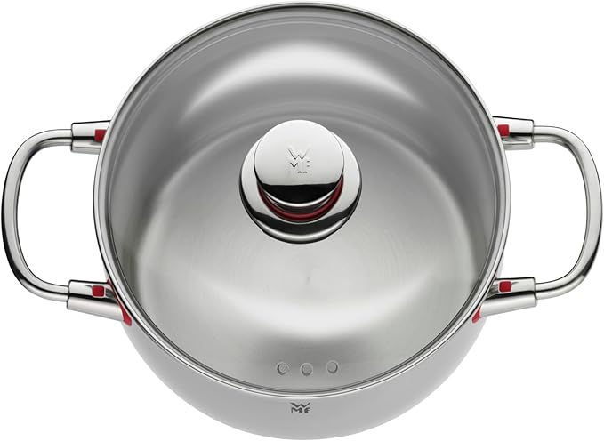 WMF Pot Set 5-Piece Quality One Steam Vent Glass Lid Cromargan® Stainless Steel Polished Suitable for Induction Hobs Dishwasher-Safe