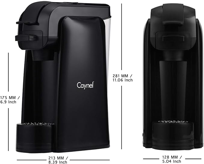 CAYNEL Upgrade Single Serve Maker Brewer for K-Cup Pods Coffee-Grounds &amp Loose-Leaf Tea 30s Rapid Brewing Technology with Large Removable 14 oz Water Tank