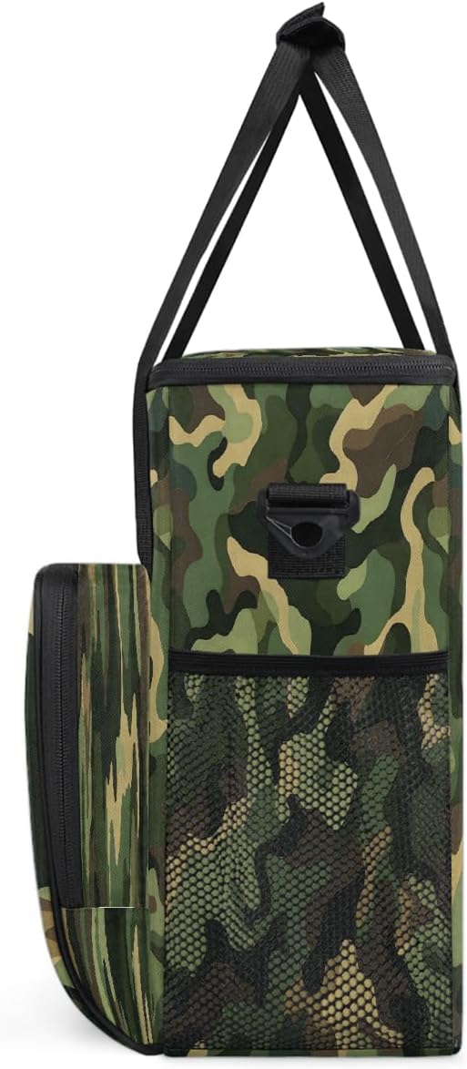 Black Green Camouflage Coffee Maker Carring Bag Travel Carrying Storage Tote Bag Compatible with Keurig K-Mini or K-Mini Plus Portable Single Serve Coffee Brewer Case with Pockets for K-cup Pods
