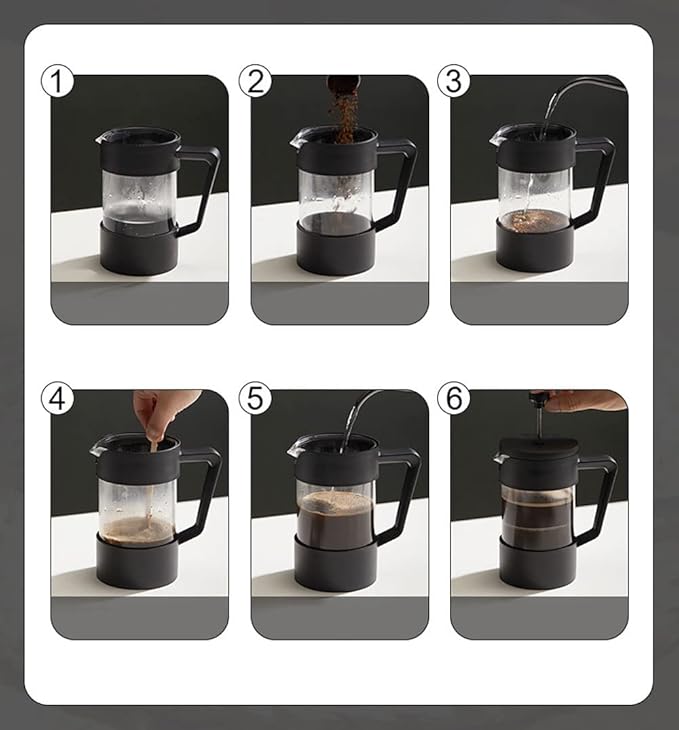 French Press Coffee Maker - Borosilicate Glass Coffee Press Single Cup French Press 1000ML Capacity