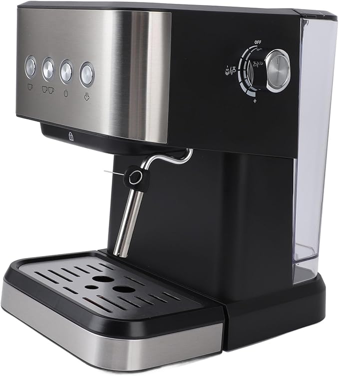 Yosoo Semi Automatic 20Bar Coffee Maker High Temperature Steam Fast Preheating Milk Froth Professional for Home Office Black 1.5L
