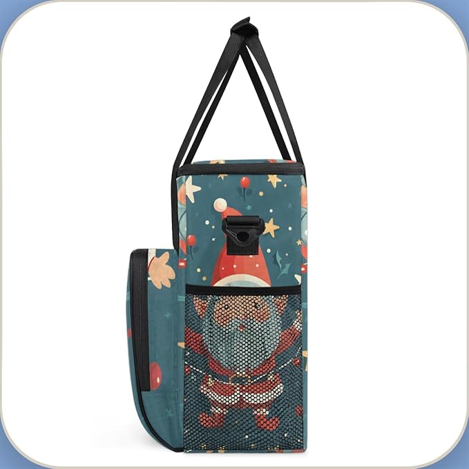 Mystical Santa Claus Coffee Maker Carrying Bag Xmas Santa Claus Travel Storage Bag Compatible with K-Mini or K-Mini Plus Single Serve Coffee Brewer Carrying Case with Pockets &amp Shoulder Strap