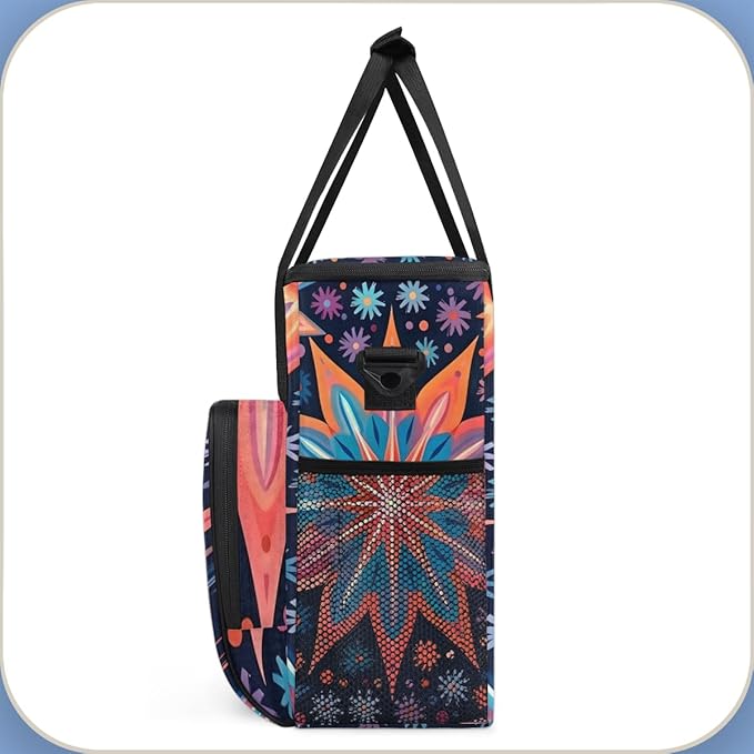 Watercolor Explosion Coffee Maker Carrying Bag Crazy Lines Star Travel Storage Bag Compatible with K-Mini or K-Mini Plus Single Serve Coffee Brewer Carrying Case with Pockets &amp Shoulder Strap