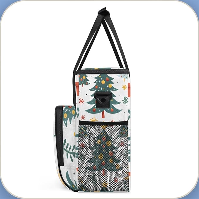 Xmas Tree Coffee Maker Carrying Bag Christmas Gift Travel Storage Bag Compatible with K-Mini or K-Mini Plus Single Serve Coffee Brewer Carrying Case with Multiple Pockets &amp Shoulder Strap