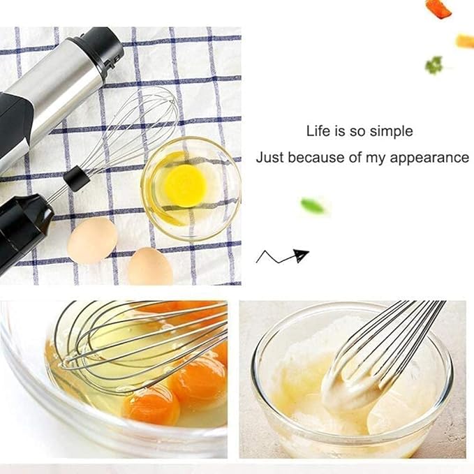 5-in-1 Immersion Blender Hand Blender 800W 2-Speed Powerful Stainless Steel Stick Blender with Milk FrotherEgg Whisk Chopper and with Lid