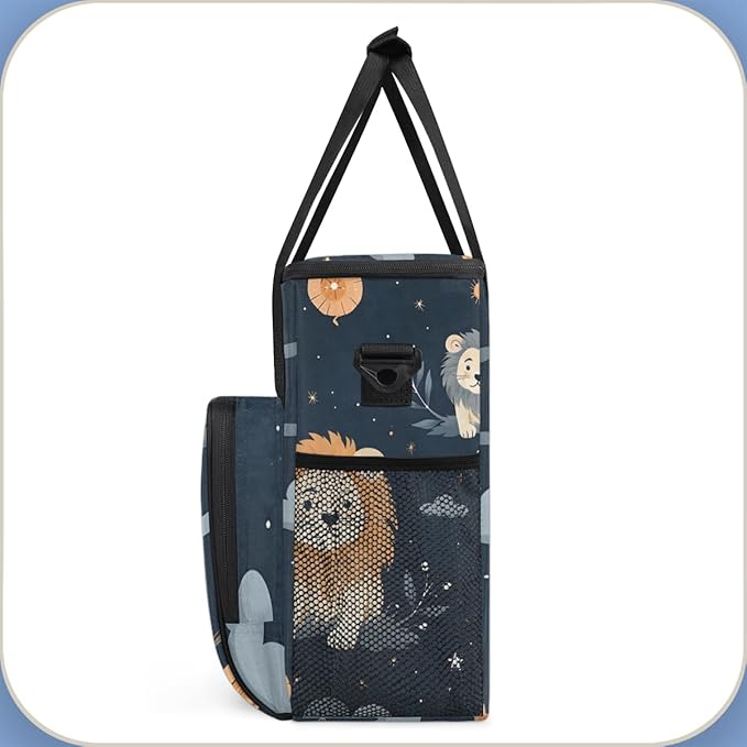 Cute Lion Coffee Maker Carrying Bag Cartoon Lion Travel Storage Bag Compatible with K-Mini or K-Mini Plus Single Serve Coffee Brewer Carrying Case with Multiple Pockets &amp Shoulder Strap