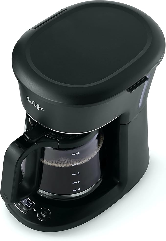 MR. COFFEE 12-Cup Programmable Coffeemaker Brew Now or Later Black
