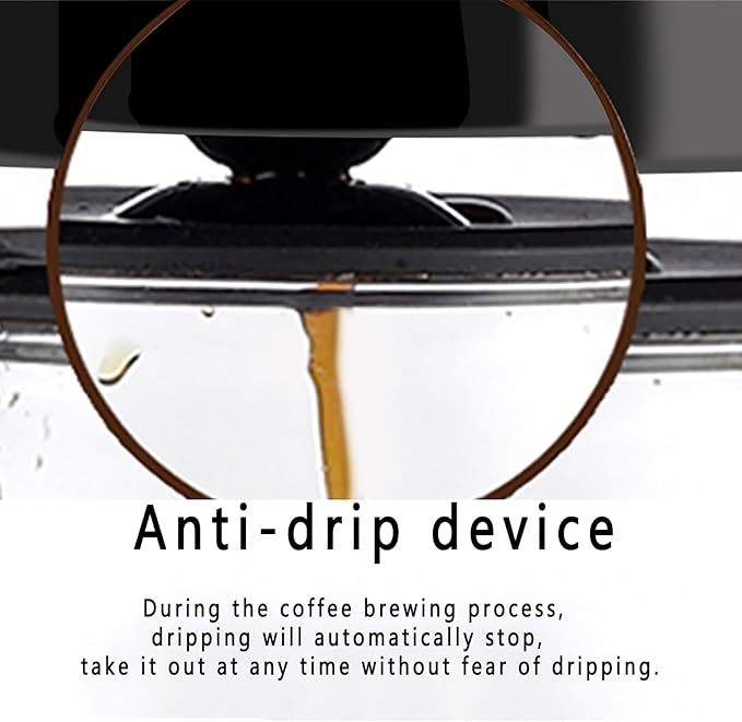 600W Mini Coffee Machine Fully Automatic Tea Maker with Insulation Function Above 50℃ Anti-drip Device and High-density Filter Suitable for Making Coffee and Milk