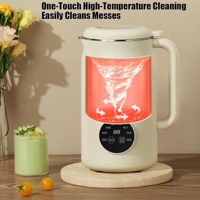 The 8-In-1 Multifunction Nut Milk &amp Juice Maker 8-In-1 Nut Milk Maker Machine Automatic Plant-Based Milks Blender with Delay Start Keep Warm Self-Cleaning (Green)
