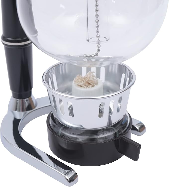 Siphon Coffee Maker Syphon Coffee Brewer Coffee Siphon Brewer Tabletop Glass Siphon Pot Glass Drip Coffee Maker Set Hot Tea Maker for Home Household and Office (500ml)
