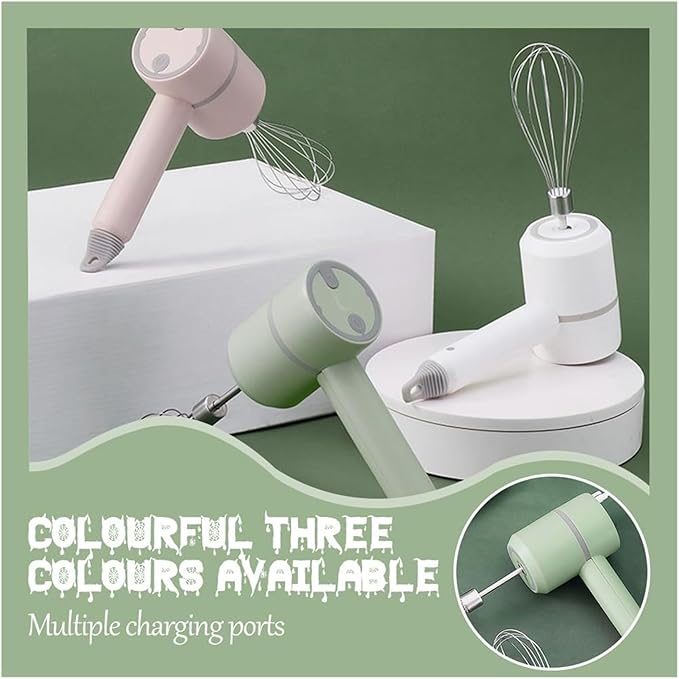 SOYON 3-in-1 Fully Automatic Mixergarlic Chopper MiniCordless Handheld Mixer With Egg Beater And Cream StickFor Kitchen Baking And Cooking(Pink 250ML)