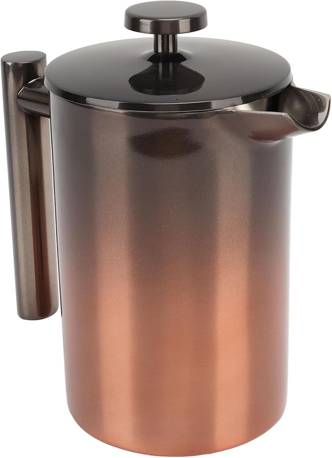 French Press Coffee Maker Stainless Steel Double Wall Insulated 304 Teapot Rust Proof Coffee Press Ideal for Home Office Camping &amp Outdoor Travel (800ml)