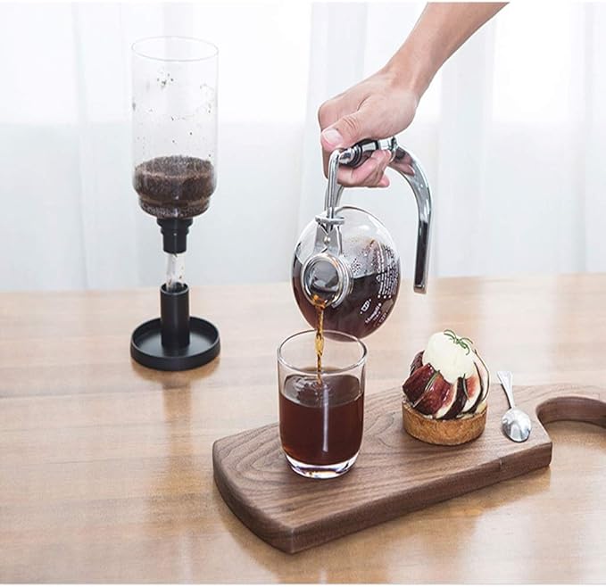 HASMI Coffee Kettle Siphon Coffee Pot Set Filter Pot Glass Household Siphon Coffee Machine Vacuum Coffee Pot Coffee Appliance Coffee Maker Black Dingzhebo2022