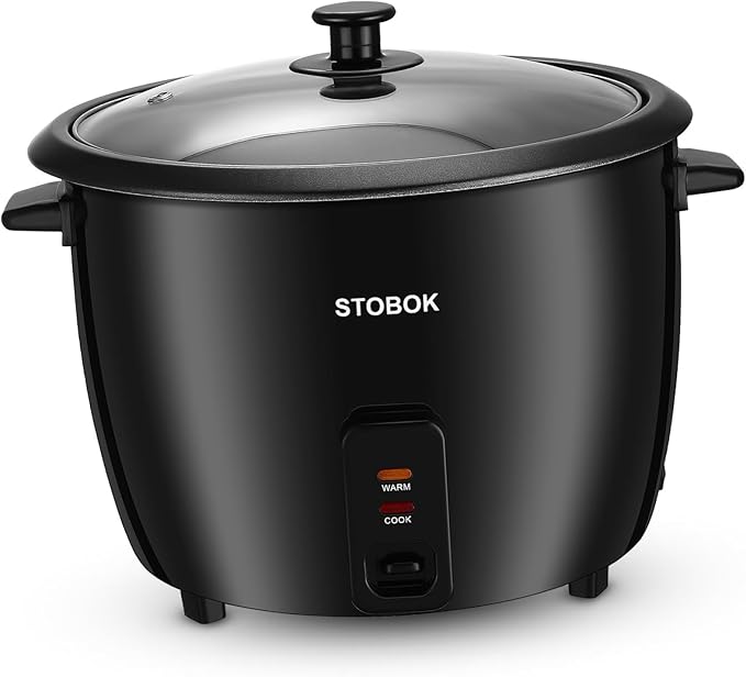 Alipis Portable Rice Cooker Electric Stew Pot with Transparent Lid One-button Control Multifunctional Cooker for Rice Oatmeal Soups and Steamed Vegetables US Plug for Home and Travel