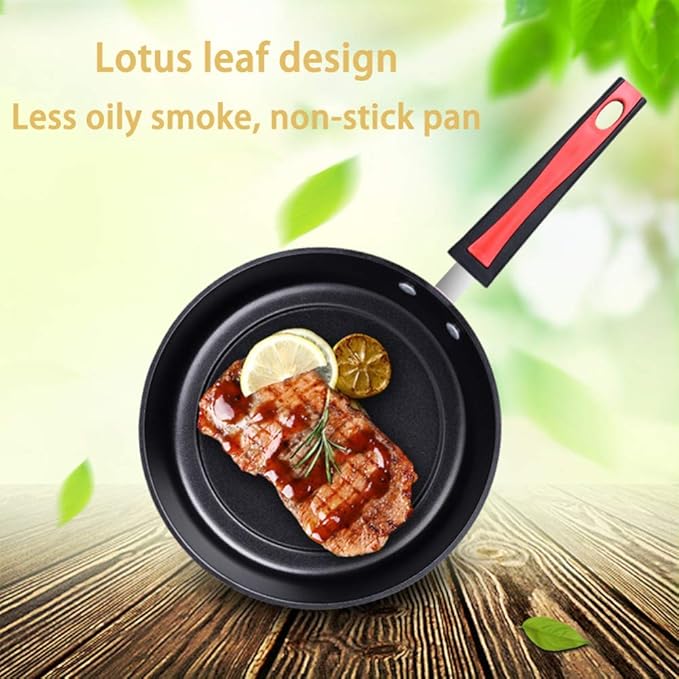 3-Piece Cookware with Glass LidFrying PanCookwareWokSturdy HandleNon StickPansuitable for Multiple Heat Sources Including Induction Cooker Easy to Clean Pans
