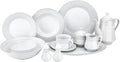 Euro Porcelain 57-pc Banquet Dinnerware Set Luxury China Tableware Service for 8 (1330P) 6664-20