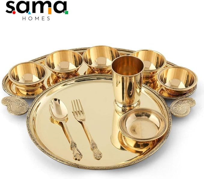 Sama Homes' 10-Piece Brass Maharaja Dinner Set for an Authentic Dining Experience