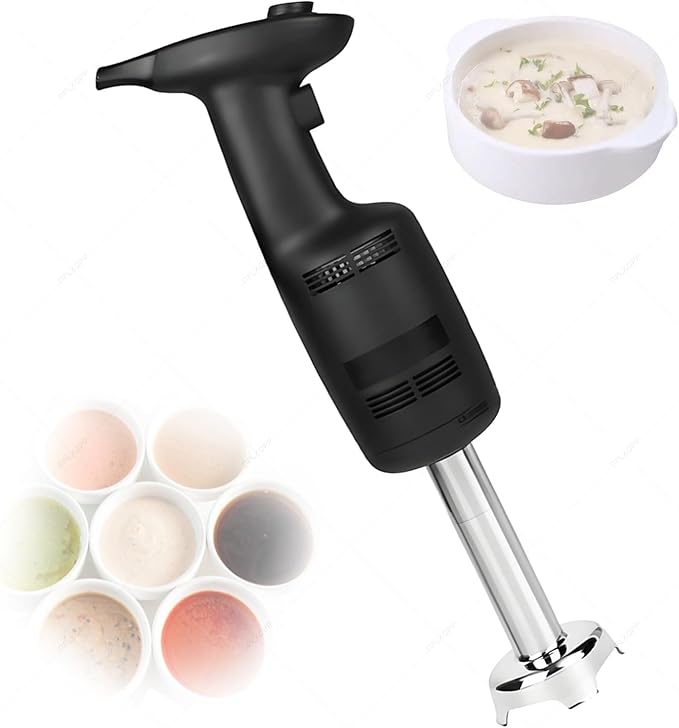 270w Commercial Hand Blender20000 Rpm Professional Immersion Blender with Pure Copper Motor for 5l Soup BucketsStainless Steel Blade for PureeWhipping Cream Standard